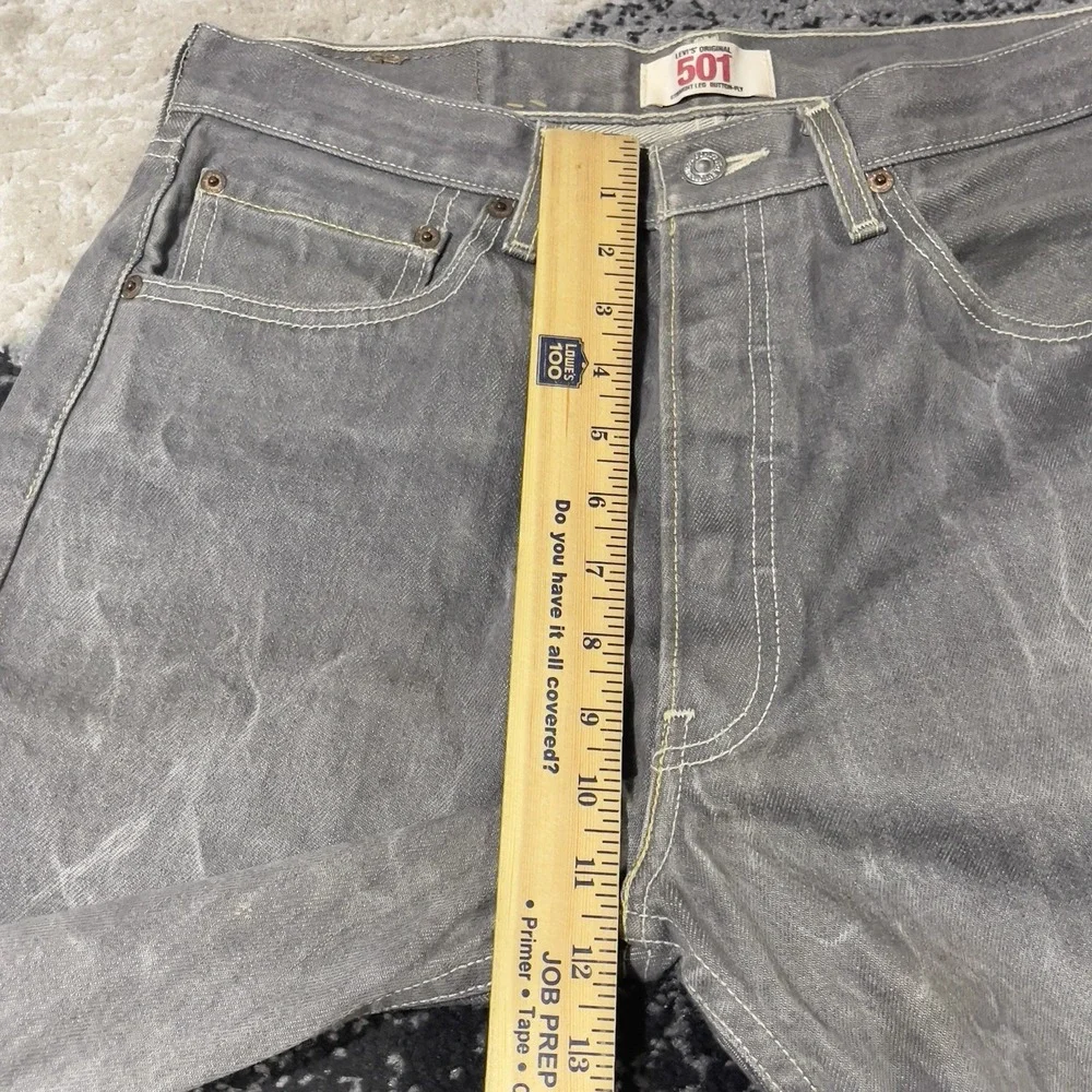 Levis 501 Jeans Men 32x30 Gray‎ Button Fly Denim Honeycomb Faded Straight Y2K